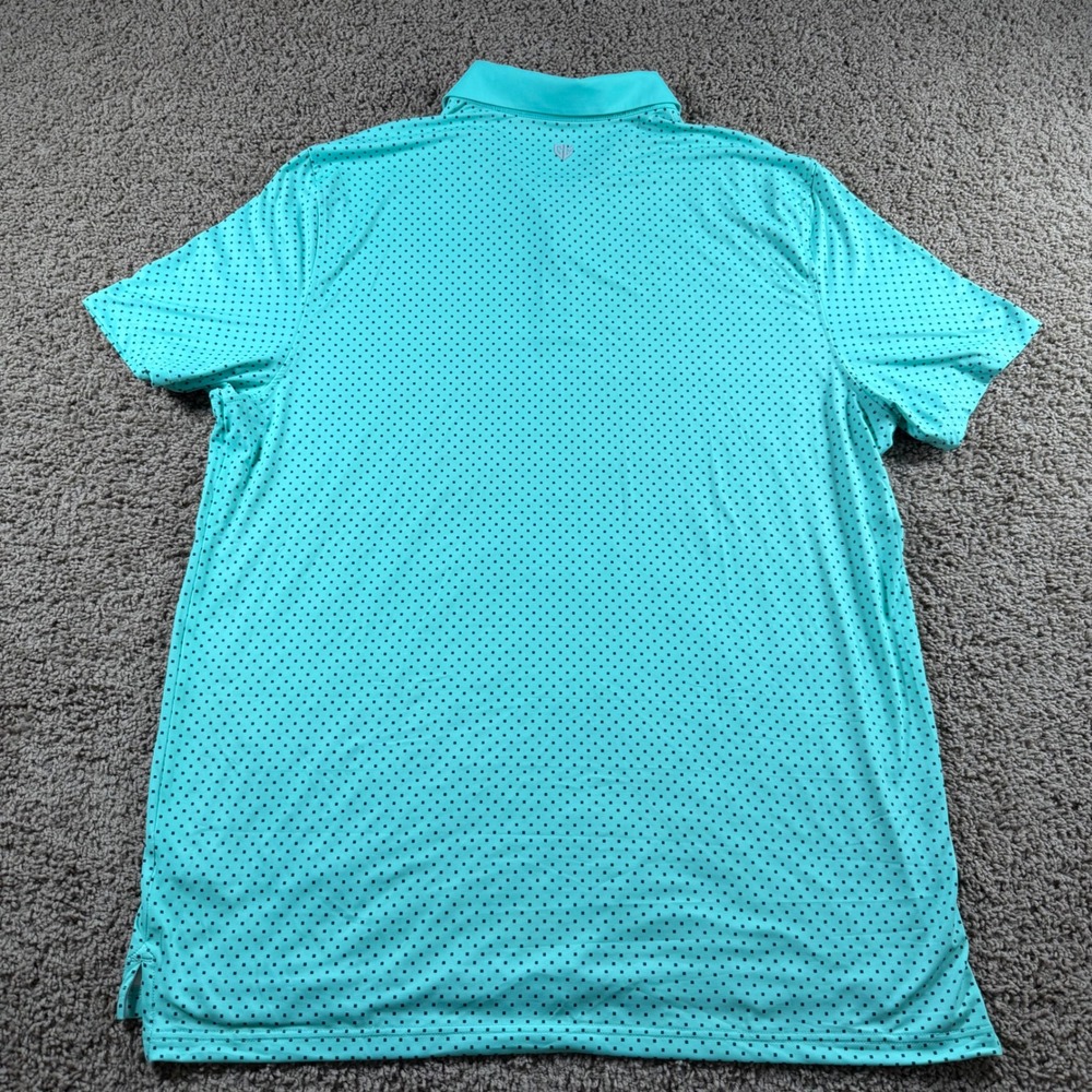 Graham Luxe Turquoise Geometric Golf Polo Shirt‎ mens 2XL streetwear preppy tall - Picture 6 of 10